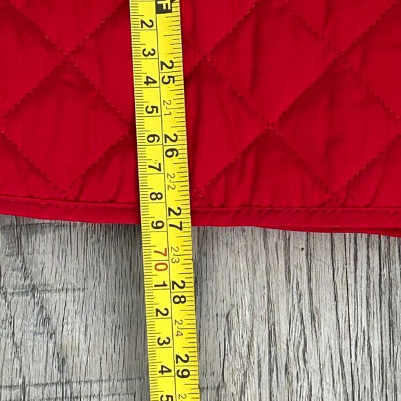 J. Jill Red Quilted Button-Down Jacket Polyester Lightweight Coat Size M Medium - Picture 5 of 8